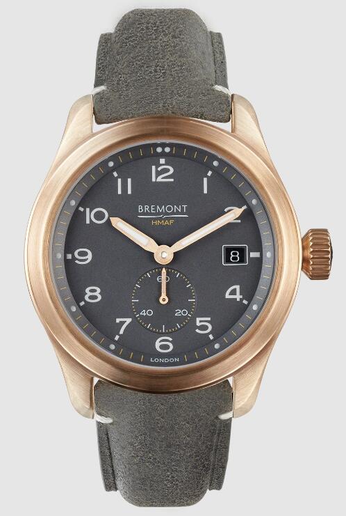 Replica Bremont Watch Broadsword Bronze Slate Grey Dial Leather Strap